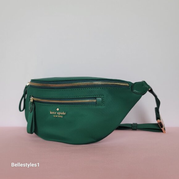 KATE SPADE BELT Bag Chelsea KSNYL Nylon BELT Bag- Deep Jade color🎈 - Picture 3 of 16